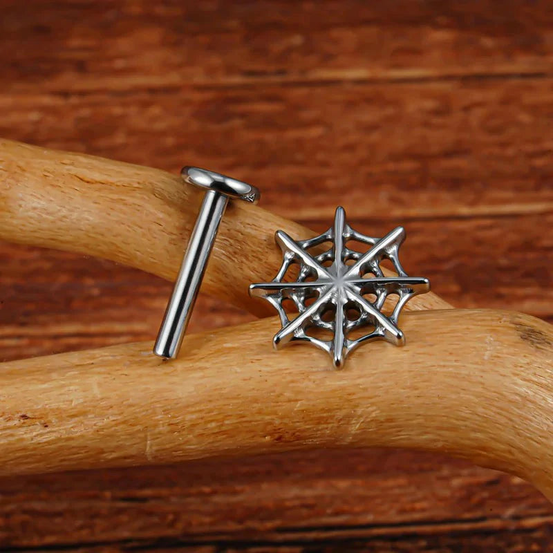 Halloween Screw ASTM F136 Titanium Gothic Studs Hypoallergenic Flatback Cartilage