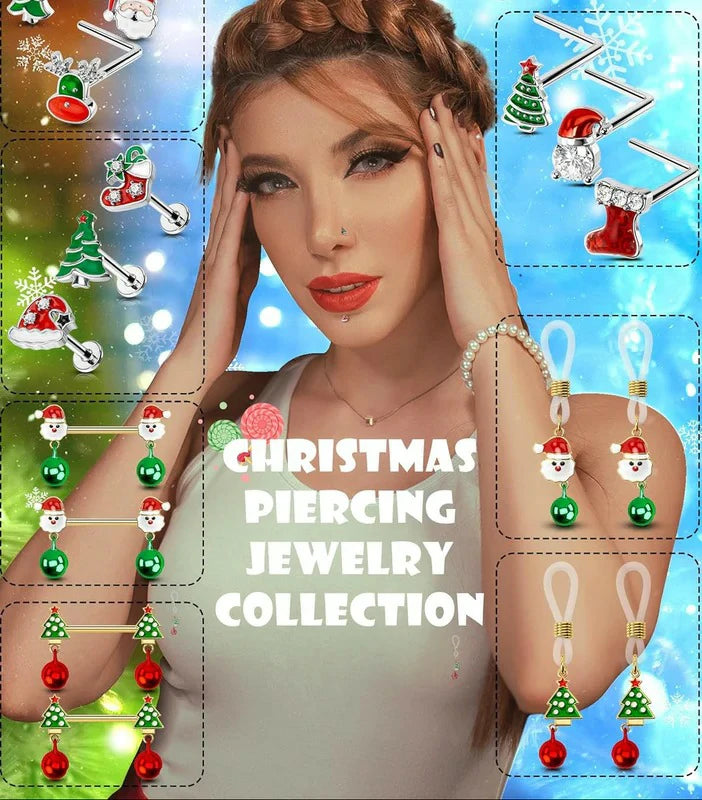 3PCS 20G Halloween Nose Studs– L-Shaped 7MM Surgical Steel Piercing Jewelry with Spider, Bat