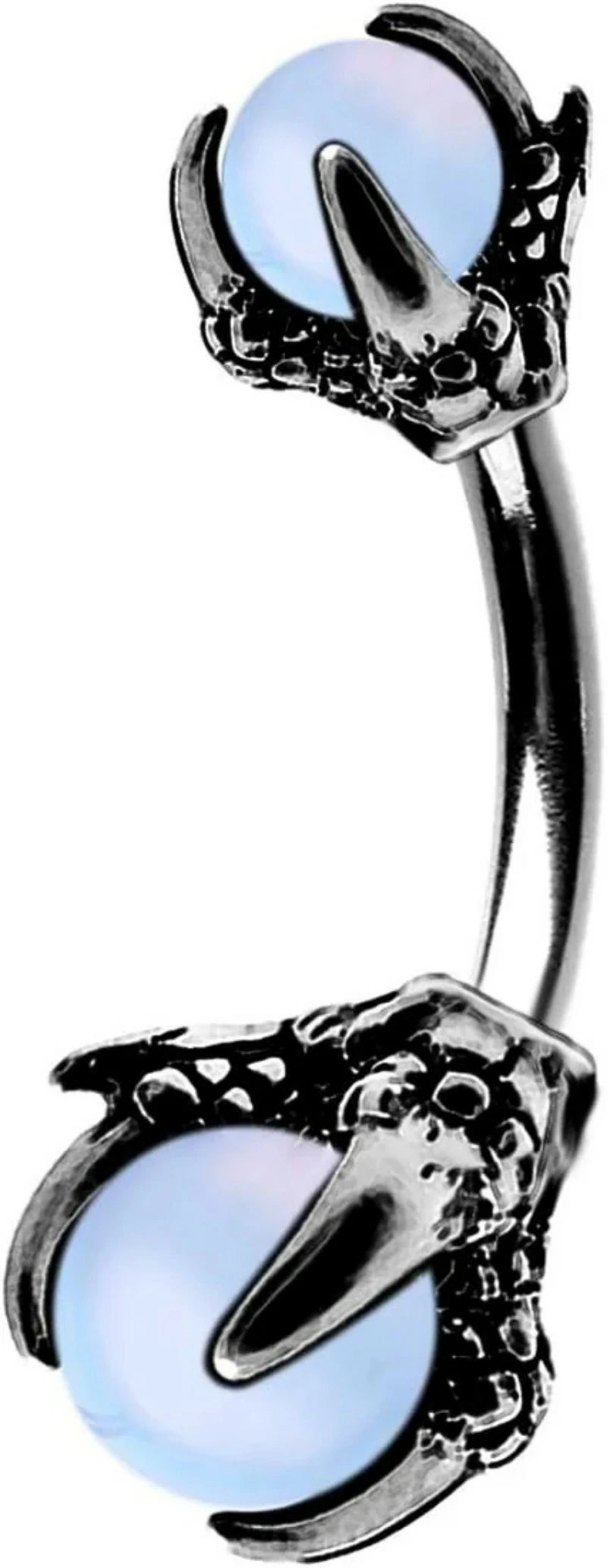 Claw 14G Surgical Steel Navel Dragon Claws Holding Natural Stone Navel Belly Ring