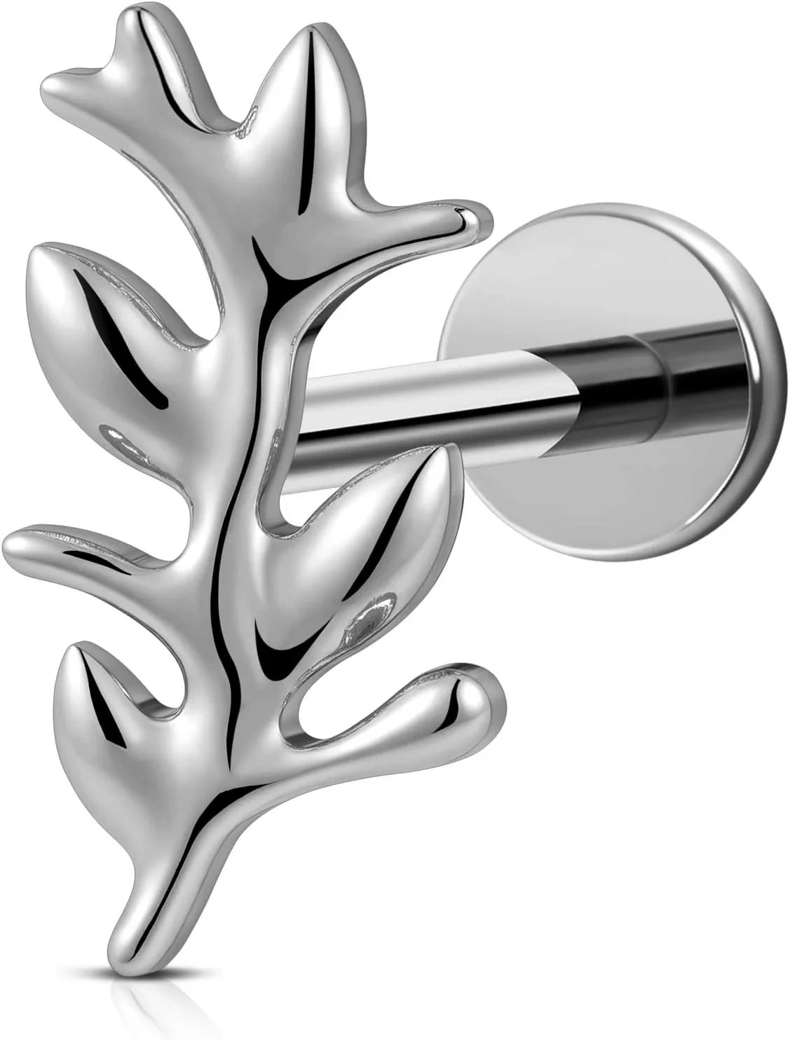 F136 Titanium Twigs Flat Back Stud for Conch Helix Flat Labret Screw on Hypoallergenic