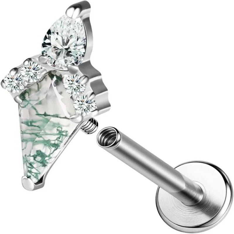 F136 Titanium Piercing Jewelry Stud for Tragus Conch Helix Studs Flat Back Earrings