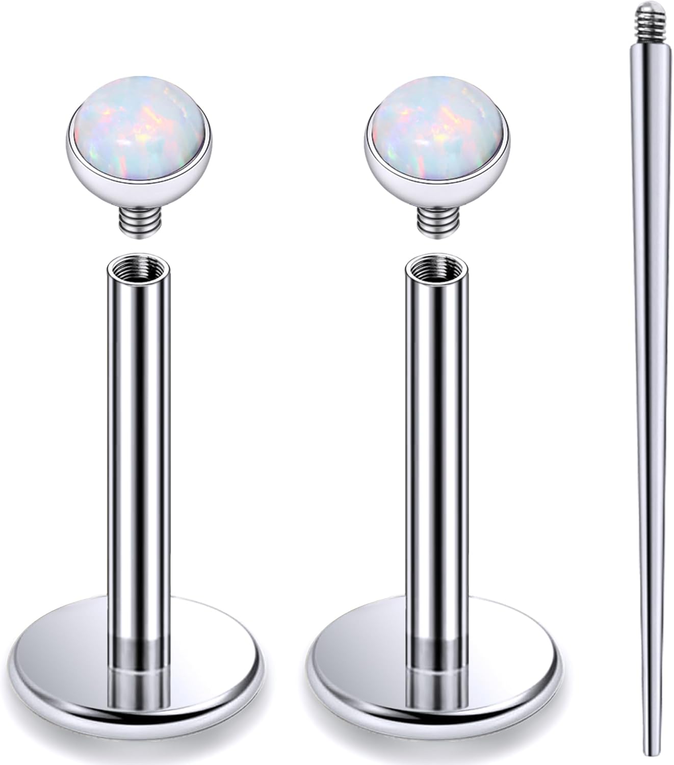 Internally Threaded Astm F136 Titanium Nose Ring Studs Flat Back Studs Earrings G23 Titanium Tragus Helix Conch Cartilage Earrings Piercing Jewelry - QIAO CrystalQIAO CrystalQIAO Crystal