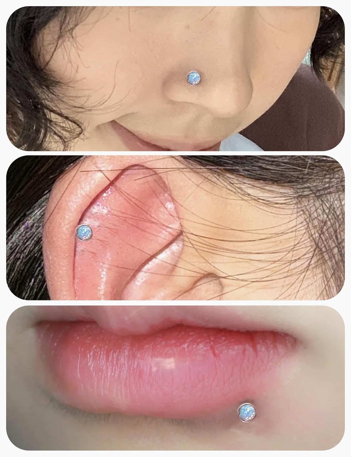 Internally Threaded Astm F136 Titanium Nose Ring Studs Flat Back Studs Earrings G23 Titanium Tragus Helix Conch Cartilage Earrings Piercing Jewelry - QIAO CrystalQIAO CrystalQIAO Crystal