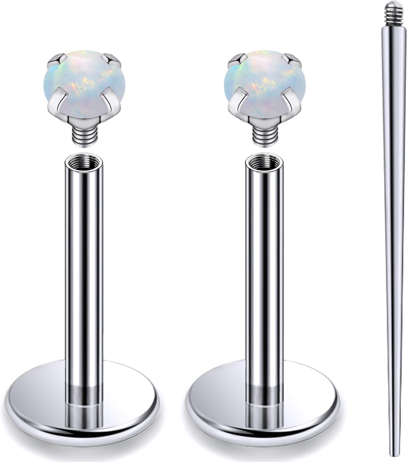 Internally Threaded Astm F136 Titanium Nose Ring Studs Flat Back Studs Earrings G23 Titanium Tragus Helix Conch Cartilage Earrings Piercing Jewelry - QIAO CrystalQIAO CrystalQIAO Crystal