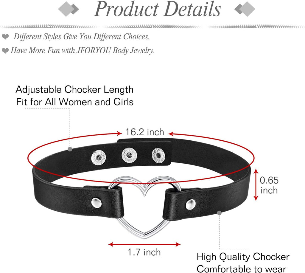 JFORYOU Nipple Ring with Choker Necklaces Stainless Steel Nipple Rings Chain Heart Cat Head Punk Chokers for Women Nipple Barbell Piercing Jewelry - QIAO CrystalQIAO CrystalQIAO Crystal