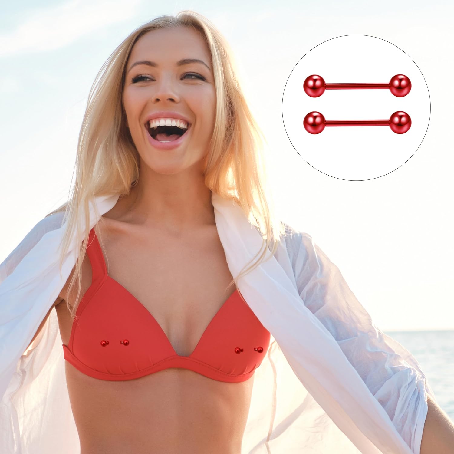 Kakonia 14 Gauge Nipple Rings Stainless Steel Cute Nipple Piercing Jewelry Nipple Barbells Heart Butterfly Moon CZ Flower Nipple Jewelry - QIAO CrystalQIAO CrystalQIAO Crystal