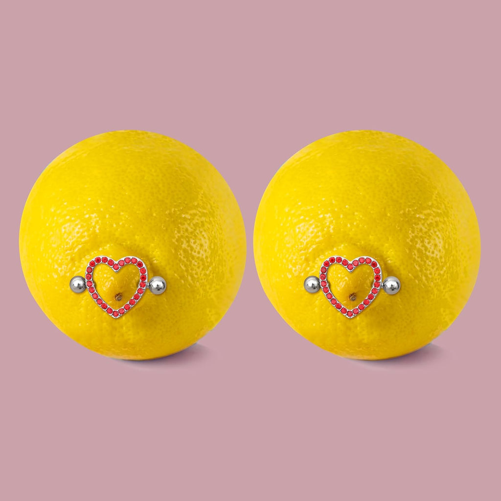 Kakonia 14 Gauge Nipple Rings Stainless Steel Cute Nipple Piercing Jewelry Nipple Barbells Heart Butterfly Moon CZ Flower Nipple Jewelry - QIAO CrystalQIAO CrystalQIAO Crystal