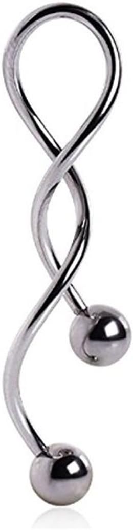 Kiokioa Spiral Twist Navel Ring 316L Surgical Steel Body Piercing Rings14g - 我的商店我的商店我的商店