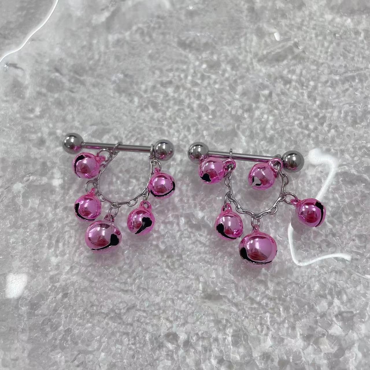 Kokoma Tassel Jingle Bell Nipple Rings for Women 14G Christmas Red Green Bells Nipple Piercing Nipple Shield CZ Crystal Nipplerings Barbell Xmas Party Body Piercing Jewelry - QIAO CrystalQIAO CrystalQIAO Crystal