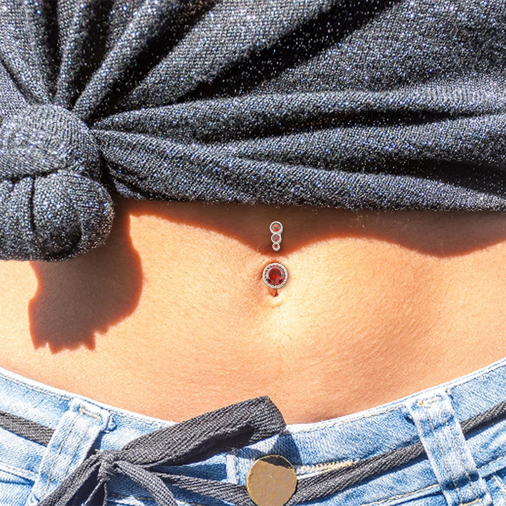 LEE&RO Belly Button Ring Dangle Stainless Steel Belly Rings 14G Belly Button Piercing Cute Navel Ring Belly Piercing Jewelry - 我的商店我的商店我的商店