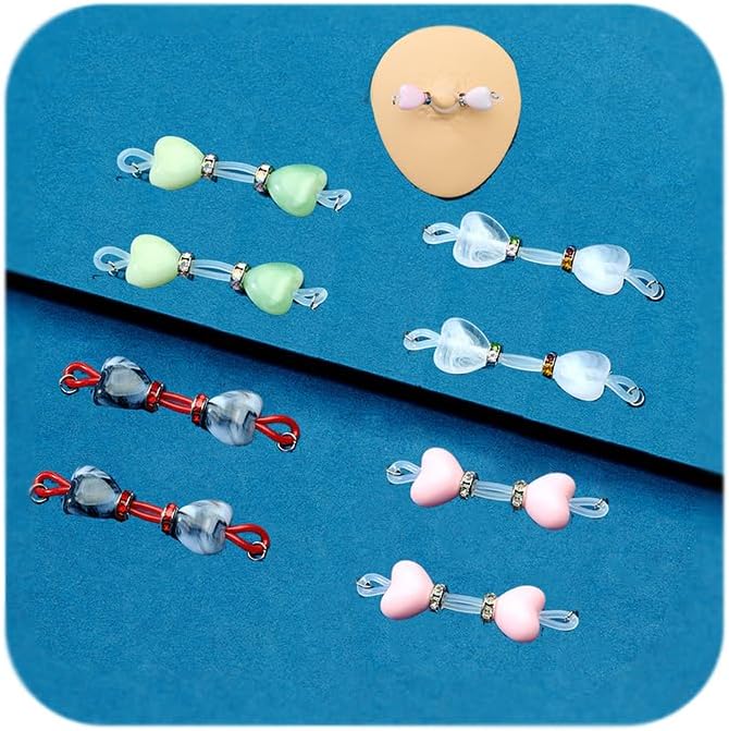 Longita Silver Gold Fake Nipple Rings Non Piercing Nipple Jewelry with Chain Adjustable Elastic Nooses Non Pierced Faux Body Jewelry for Women Men Comfortable Valentine's Day - QIAO CrystalQIAO CrystalQIAO Crystal