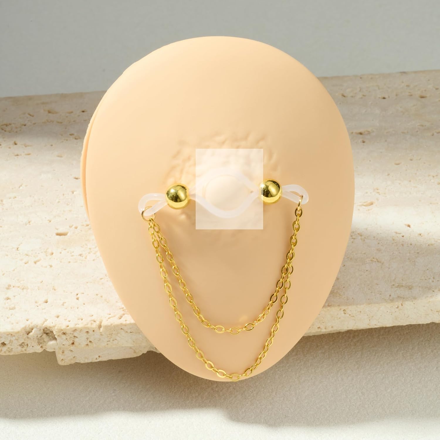 Longita Silver Gold Fake Nipple Rings Non Piercing Nipple Jewelry with Chain Adjustable Elastic Nooses Non Pierced Faux Body Jewelry for Women Men Comfortable Valentine's Day - QIAO CrystalQIAO CrystalQIAO Crystal