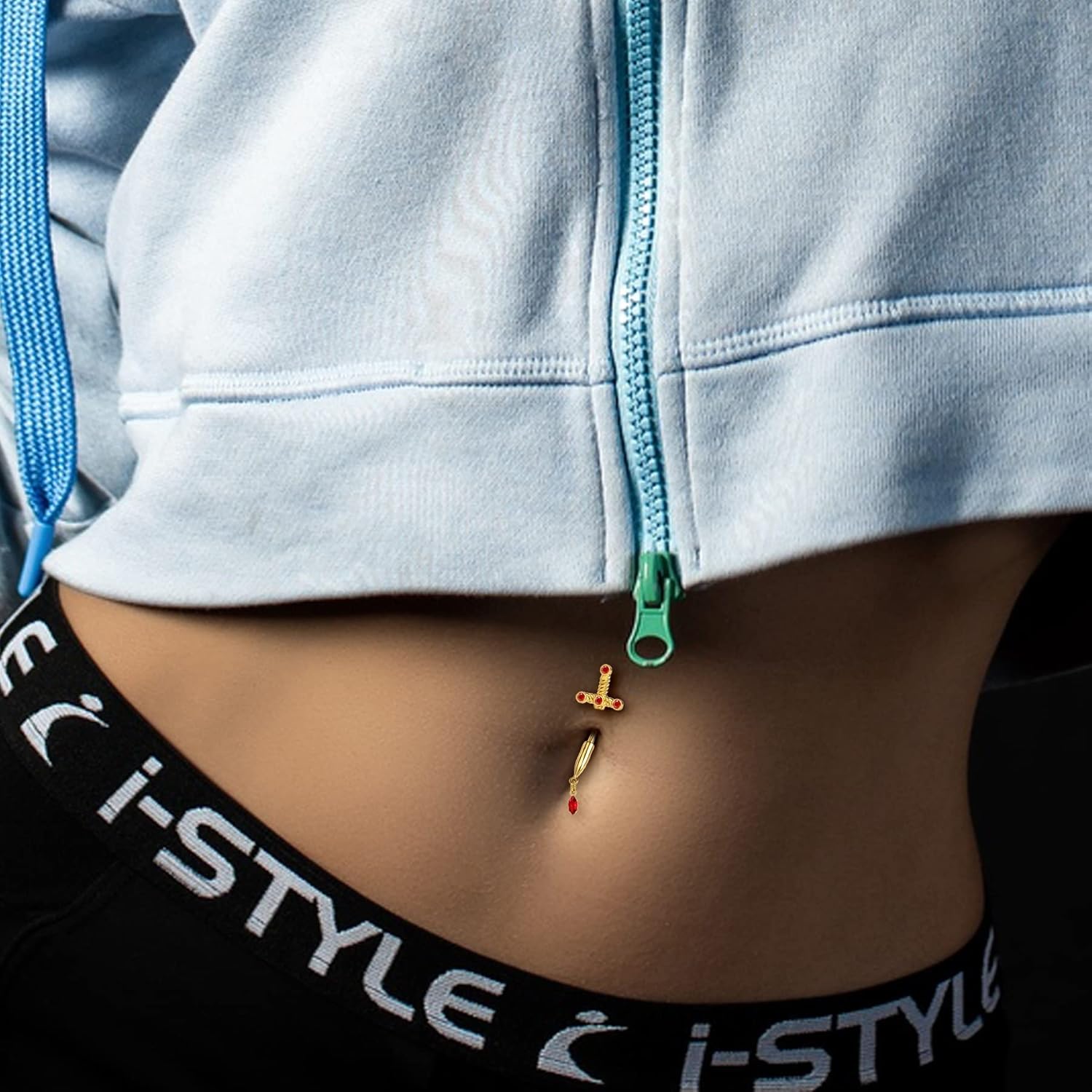 Mania Dagger Belly Button Rings Gold Belly Rings for Women 316L Stainless Steel Belly Button Piercing 10mm Navel Piercing Jewelry 14G Cool Style Belly Piercing Jewelry - 我的商店我的商店我的商店