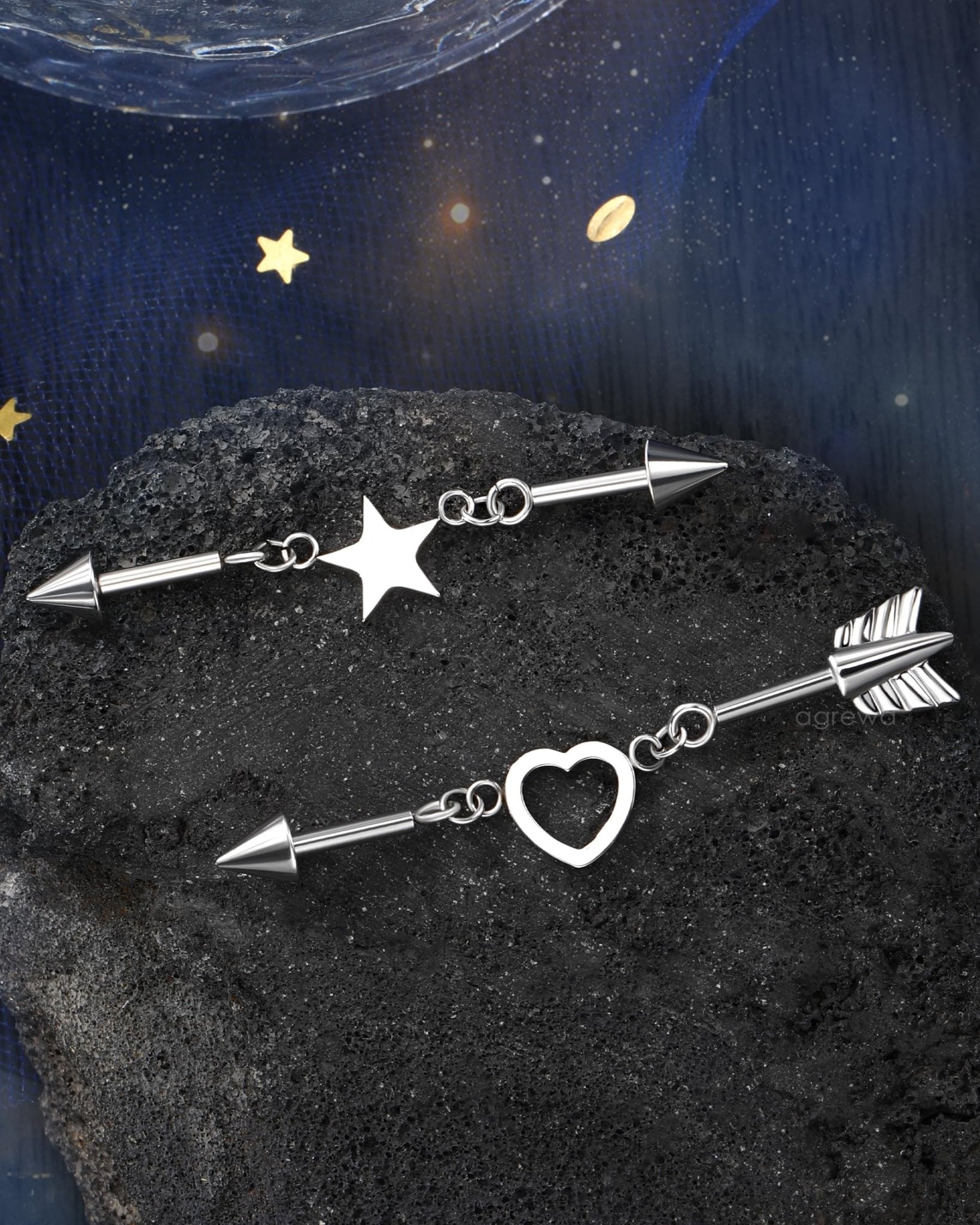 Minimalist Industrial Piercing Jewelry 14G 316L Stainless Steel Industrial Earrings 38MM Barbell - QIAO Crystal我的商店QIAO Crystal