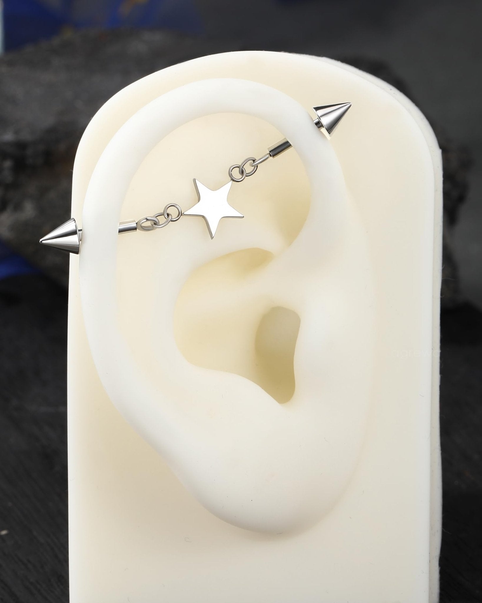 Minimalist Industrial Piercing Jewelry 14G 316L Stainless Steel Industrial Earrings 38MM Barbell - QIAO Crystal我的商店QIAO Crystal