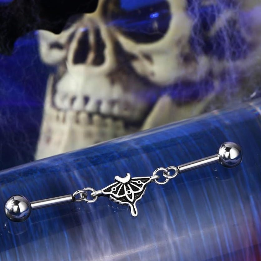 Moth Industrial Piercing jewelry 316L Surgical Steel 14G Industrial Earrings - QIAO CrystalQIAO CrystalQIAO Crystal