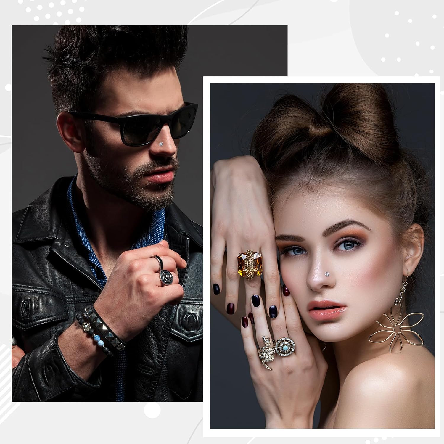 Mudder 20 Pcs Nose Rings Studs L Shaped Stainless Steel Nose Piercings Crystals L Bend Rings Rhinestone Screw Studs Piercing Curved Body Jewelry Ideal Gift for Women Men, 20 Gauge - QIAO CrystalQIAO CrystalQIAO Crystal