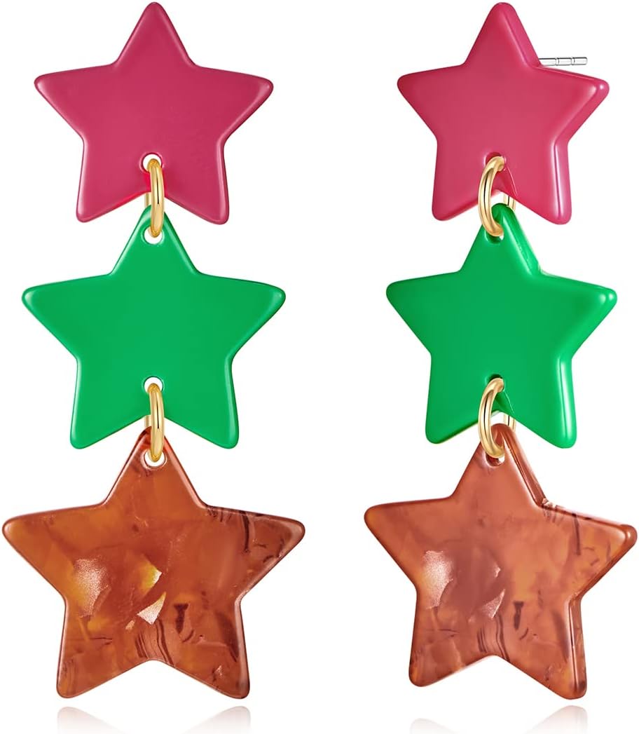 MUYAN Christmas Earrings for Women Holiday Earrings Jingle Bell Bow Tree Snowflake Stars Earrings Drop Dangle Earring Party Jewelry Festival Decoration - 我的商店我的商店我的商店