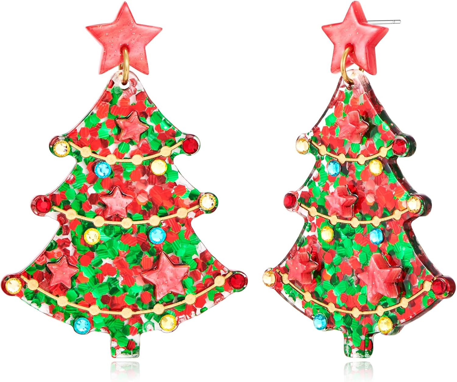 MUYAN Christmas Earrings for Women Holiday Earrings Jingle Bell Bow Tree Snowflake Stars Earrings Drop Dangle Earring Party Jewelry Festival Decoration - 我的商店我的商店我的商店