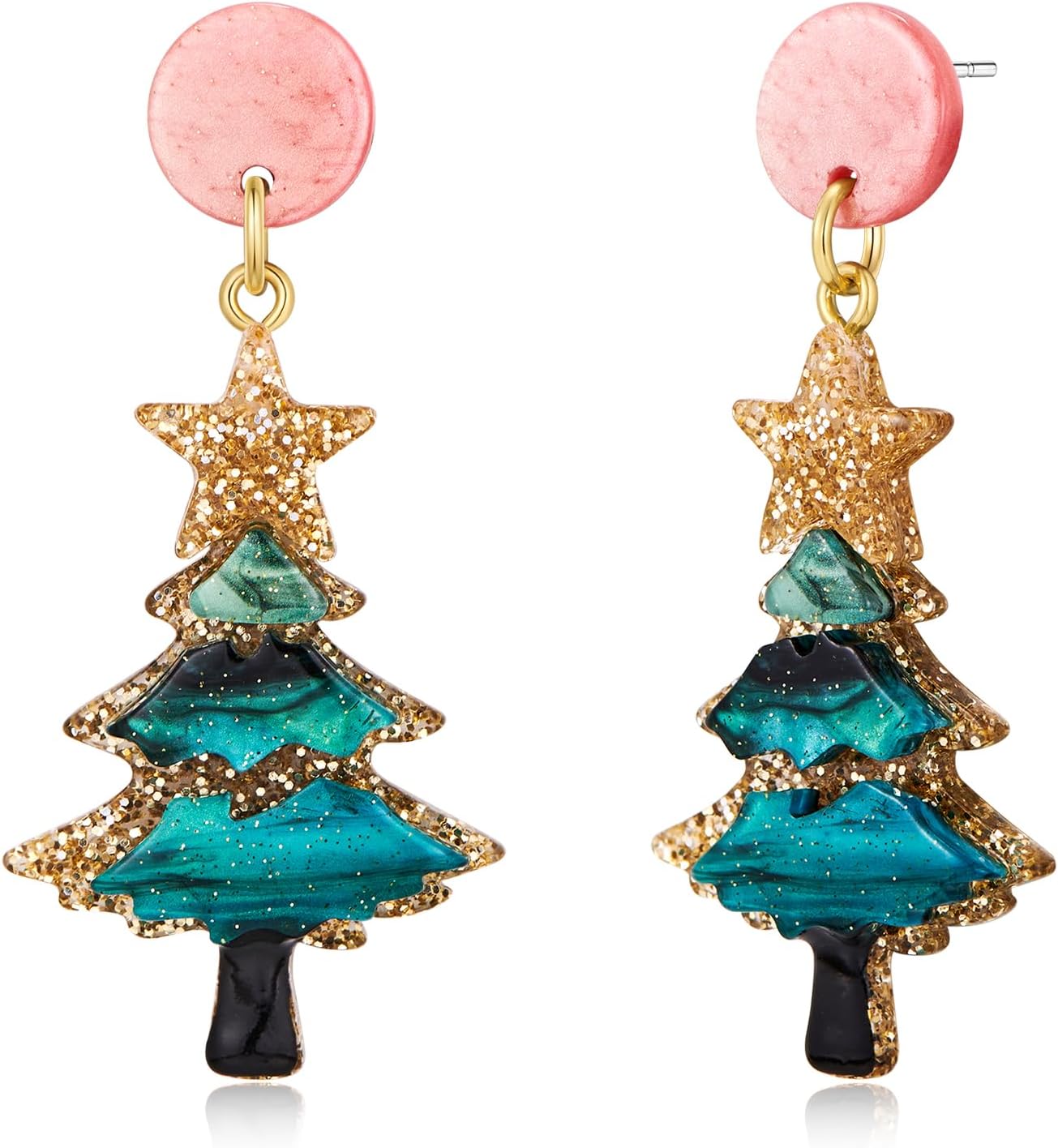 MUYAN Christmas Earrings for Women Holiday Earrings Jingle Bell Bow Tree Snowflake Stars Earrings Drop Dangle Earring Party Jewelry Festival Decoration - 我的商店我的商店我的商店