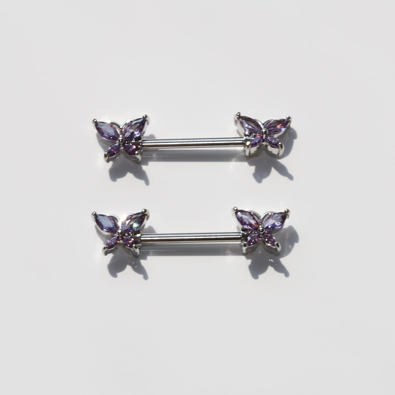 Nipple Piercing Jewelry 14G Stainless Steel Nipple Rings Heart Butterfly Flower Bow Nipple Barbells - 我的商店我的商店我的商店