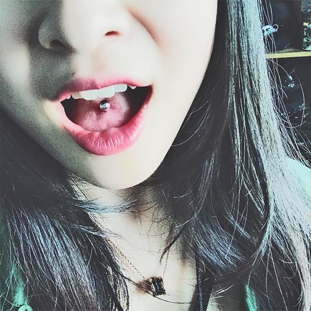 Nipple Piercing Jewelry Surgical Steel Barbells 14G Nipple rings Stainless Steel Bridge Tongue Ring for Women Men - QIAO CrystalQIAO CrystalQIAO Crystal