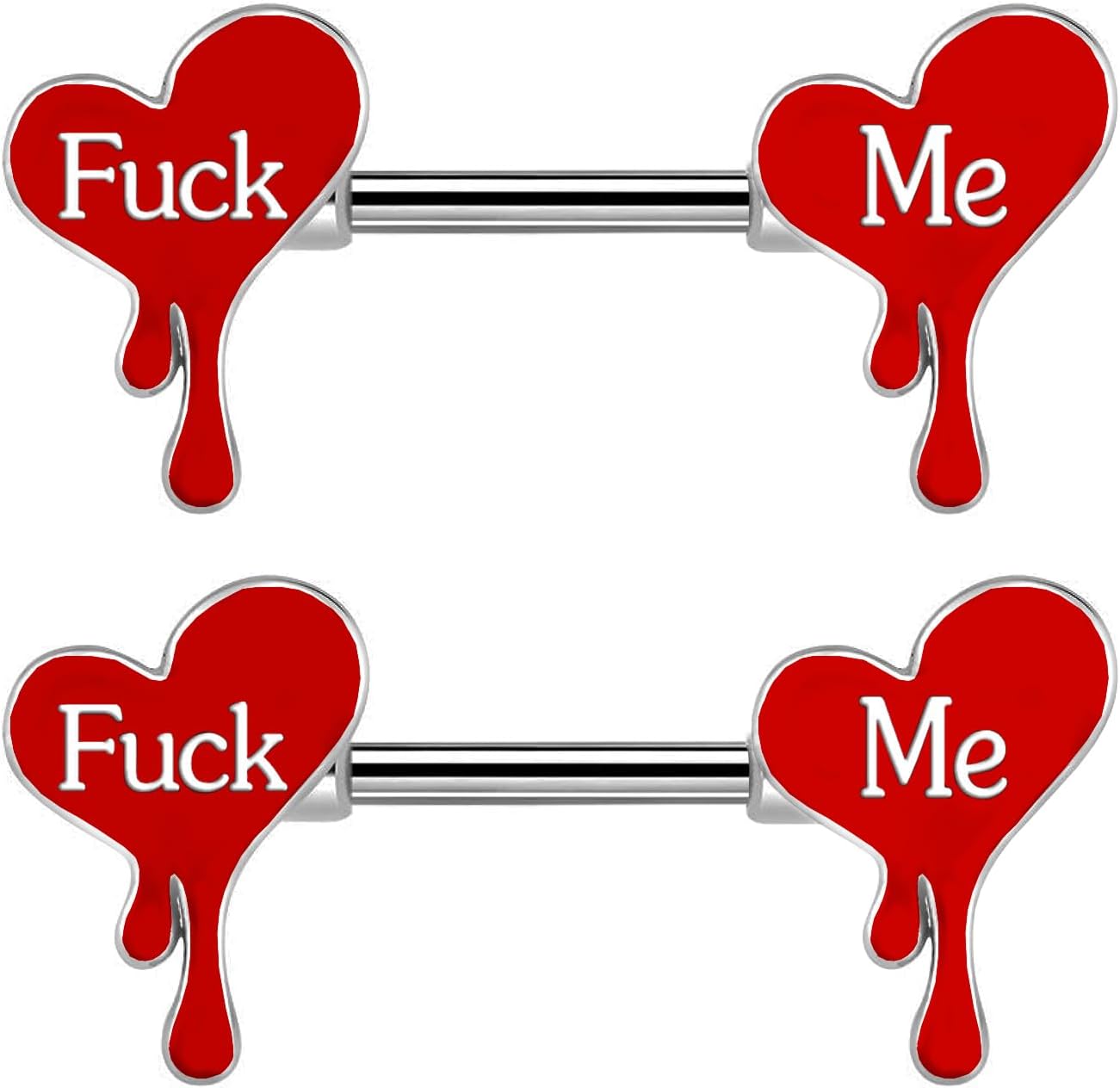 Nipple Ring 14G 316L Surgical Steel Nipple Barbell Heart Shape Devil Body Piercing Jewelry for Women Men - 我的商店我的商店我的商店