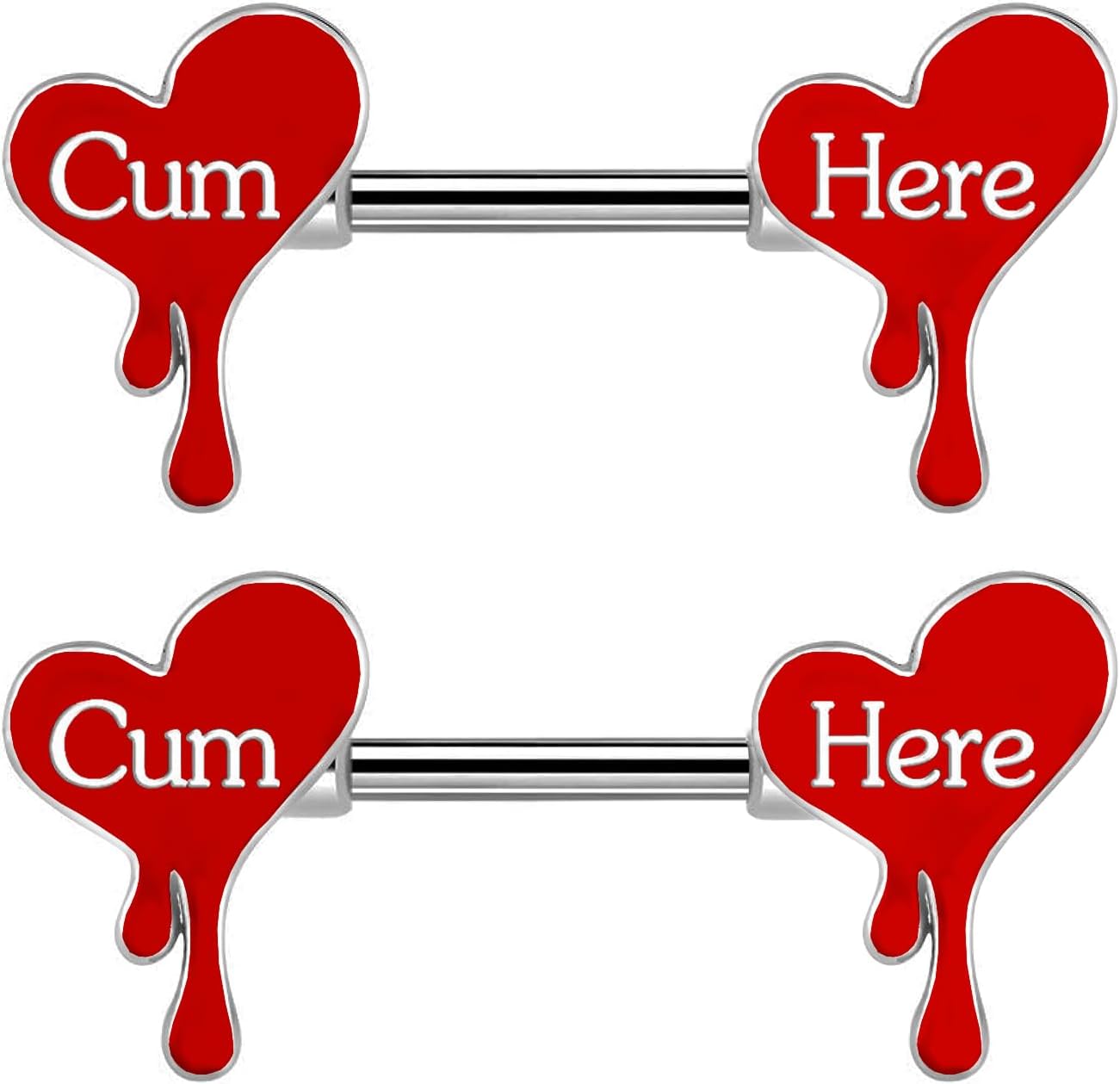 Nipple Ring 14G 316L Surgical Steel Nipple Barbell Heart Shape Devil Body Piercing Jewelry for Women Men - 我的商店我的商店我的商店