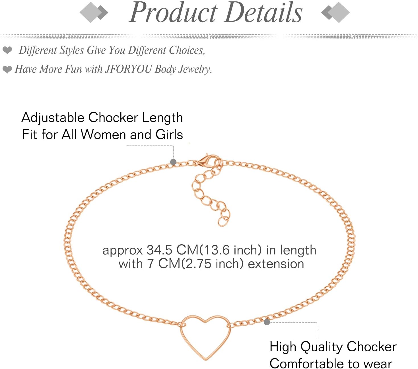 Nipple Ring with Choker Necklaces Stainless Steel Nipple Rings Chain Heart Cat Head Punk - QIAO CrystalQIAO CrystalQIAO Crystal