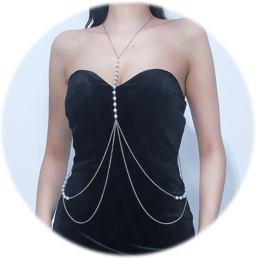 Nipple Rings with Body Chain Waist Chest Chain 14G Nipple Piercing Barbell Nipplerings Body Piercing Jewelry for Women - QIAO CrystalQIAO CrystalQIAO Crystal