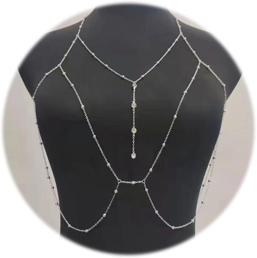 Nipple Rings with Body Chain Waist Chest Chain 14G Nipple Piercing Barbell Nipplerings Body Piercing Jewelry for Women - QIAO CrystalQIAO CrystalQIAO Crystal