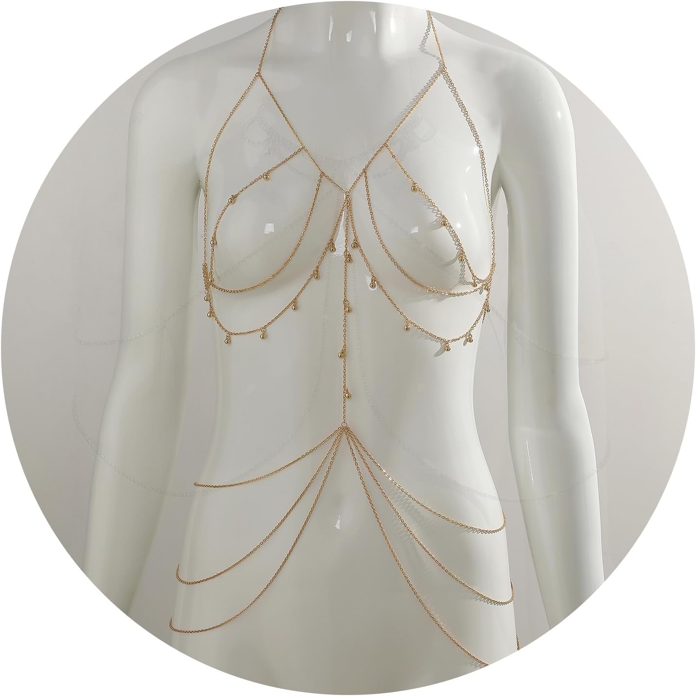 Nipple Rings with Body Chain Waist Chest Chain 14G Nipple Piercing Barbell Nipplerings Body Piercing Jewelry for Women - QIAO CrystalQIAO CrystalQIAO Crystal