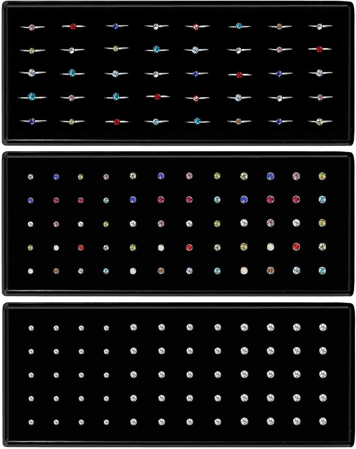 Nose Rings Studs and Hoops, Surgical Stainless Steel Hypoallergenic Nose Rings Set for Women Men, Straight/L/Screw Shaped and 1.5/2.0/2.5mm Rhinestone Nose Piercing Jewelry and Ideal Gift - QIAO CrystalQIAO CrystalQIAO Crystal