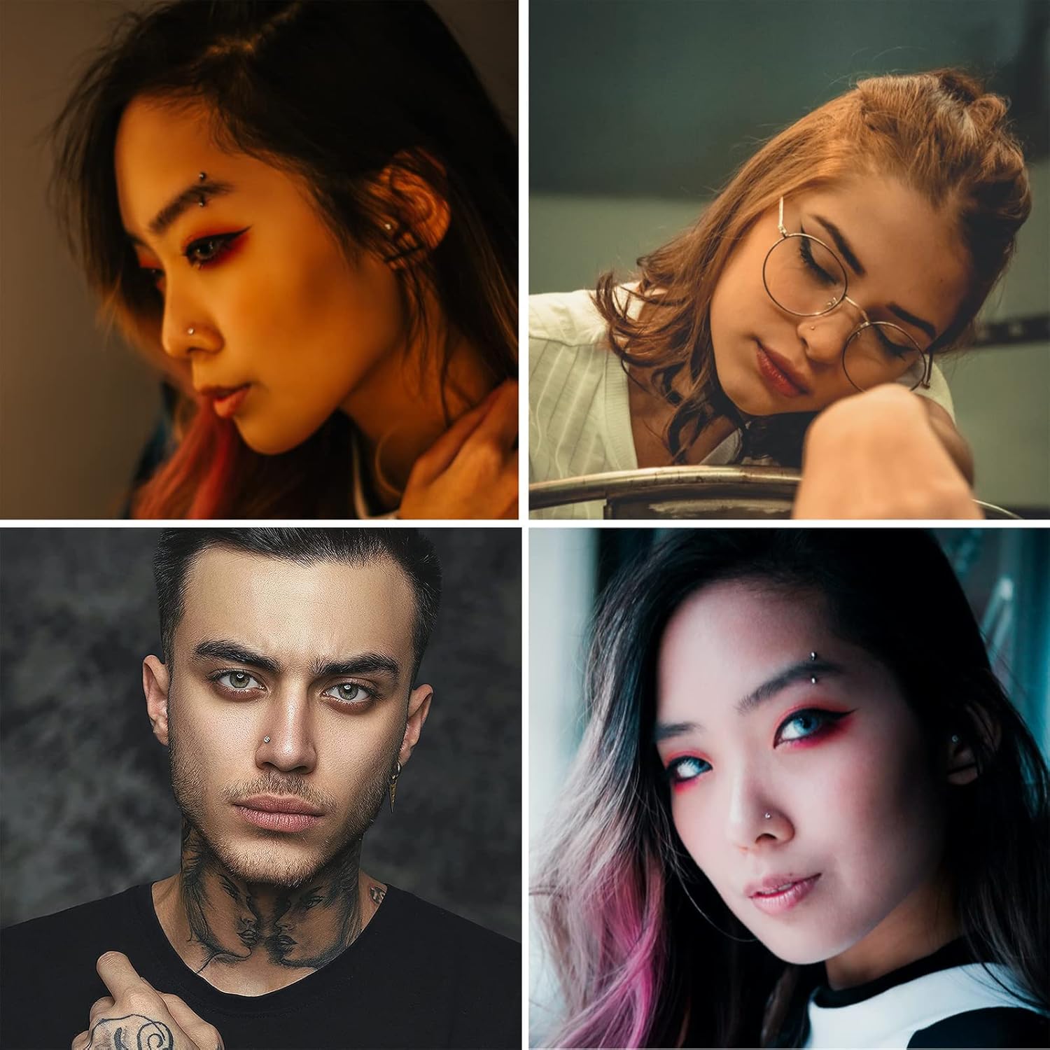 Nose Rings Studs and Hoops, Surgical Stainless Steel Hypoallergenic Nose Rings Set for Women Men, Straight/L/Screw Shaped and 1.5/2.0/2.5mm Rhinestone Nose Piercing Jewelry and Ideal Gift - QIAO CrystalQIAO CrystalQIAO Crystal