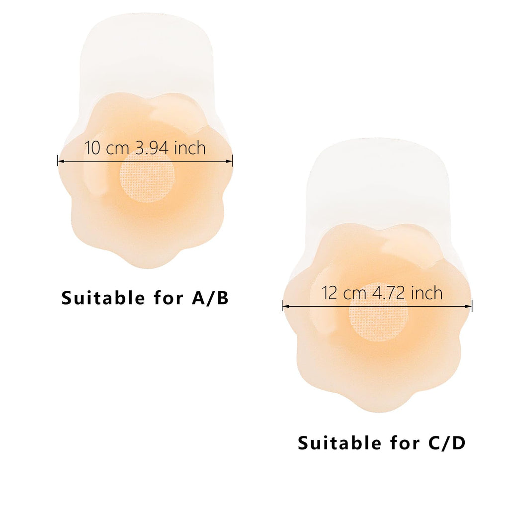 Pasties Nipple Covers Breast Lift Tape Large Silicone Nipple Cover Reusable Breast Tape - QIAO Crystal我的商店QIAO Crystal