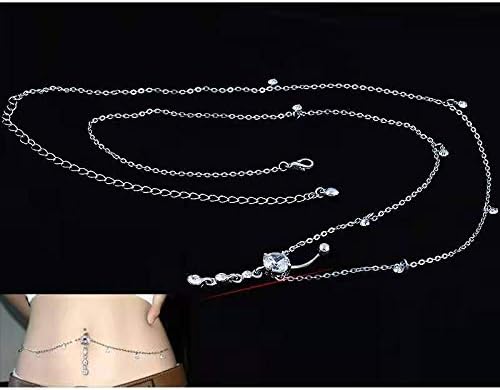 Piercing Navel Waist Chain Belly Button Ring Surgical Steel Sexy Love Dangle Body Jewelry - 我的商店我的商店我的商店