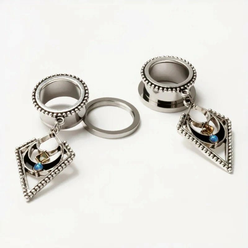 Popular Dangle Pendant Jewelry Opal Stainless Steel Screw Ear Plugs - QIAO CrystalQIAO CrystalQIAO Crystal