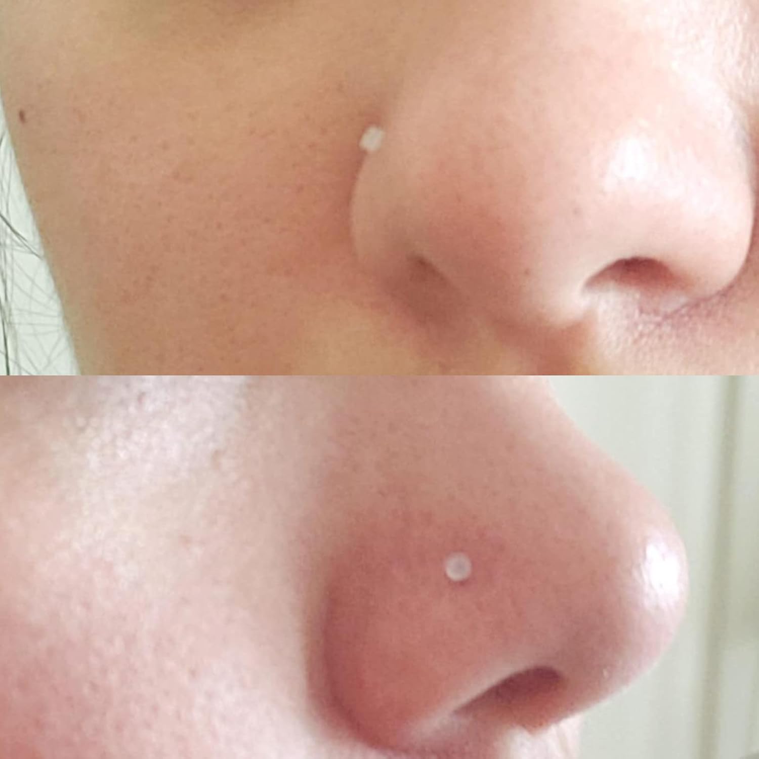 QWALIT Clear Nose Rings Studs L Shape Piercing Retainer Flexible Nose Bone Flesh Skin Color Nostril Piercing Retainer for Work 18g 20g Flat Top - QIAO CrystalQIAO CrystalQIAO Crystal