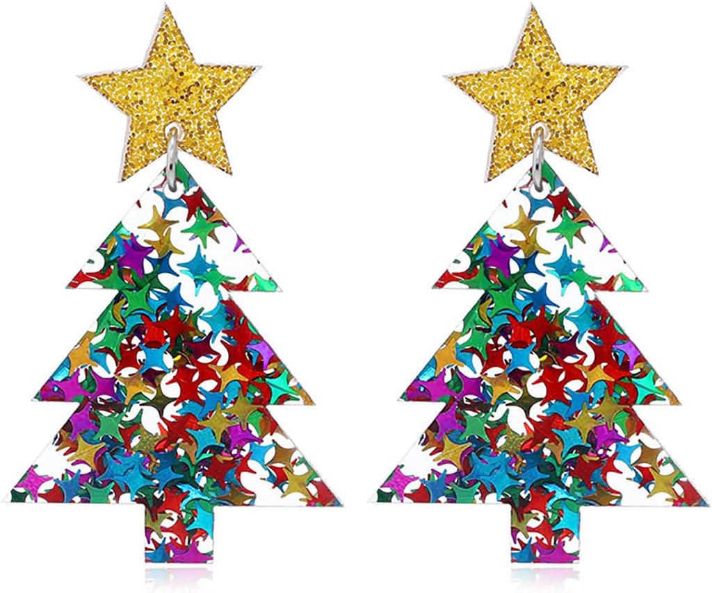 Red Crystal Bell Christmas Hat Earrings Santa Claus Christmas Tree Dangle Earrings Asymmetric Elk Santa Hat Butterfly Bell Christmas Earrings Rhinestone Stud Earrings for Women - 我的商店我的商店我的商店