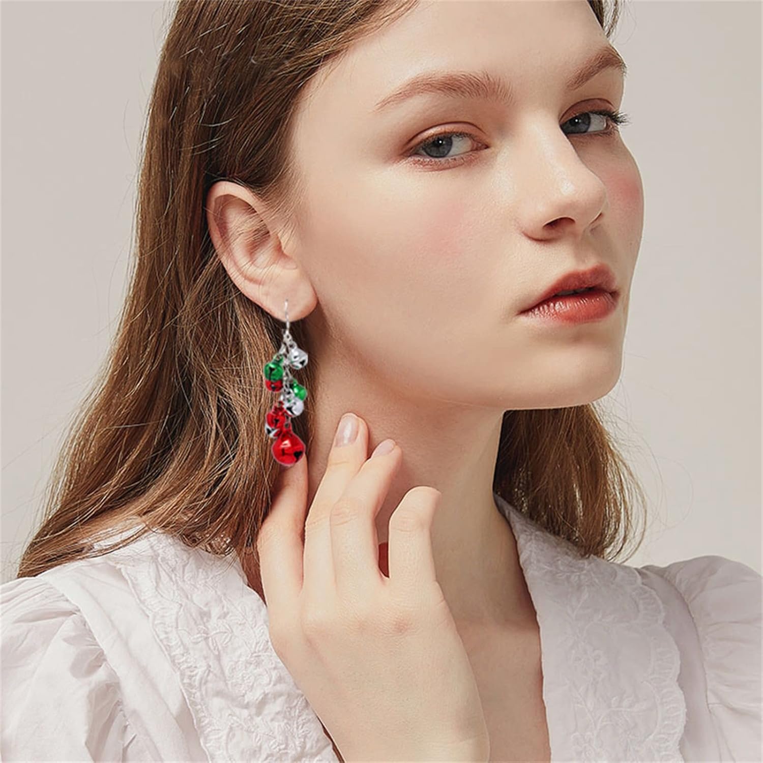Red Green Christmas Dangle Earrings for Women Cute Long Chain Bow Knot Jingle Bell Christmas Tree Snowflake Dangle Earrings Christmas Holiday Jewelry Gift - QIAO Crystal我的商店QIAO Crystal