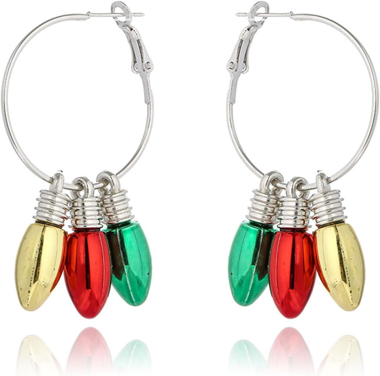 Red Green Christmas Dangle Earrings for Women Cute Long Chain Bow Knot Jingle Bell Christmas Tree Snowflake Dangle Earrings Christmas Holiday Jewelry Gift - QIAO Crystal我的商店QIAO Crystal