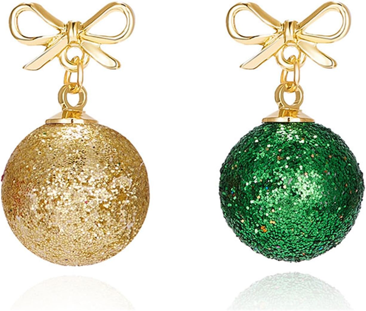 Red Green Christmas Dangle Earrings for Women Cute Long Chain Bow Knot Jingle Bell Christmas Tree Snowflake Dangle Earrings Christmas Holiday Jewelry Gift - QIAO Crystal我的商店QIAO Crystal