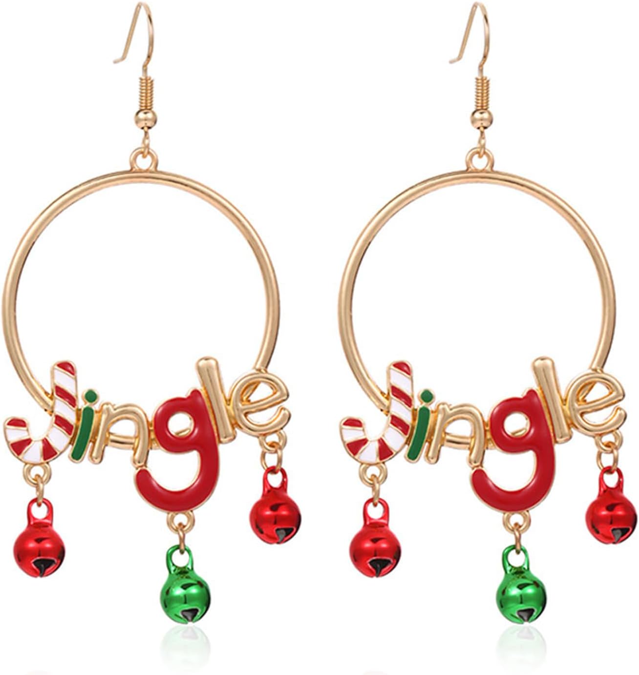Red Green Christmas Dangle Earrings for Women Cute Long Chain Bow Knot Jingle Bell Christmas Tree Snowflake Dangle Earrings Christmas Holiday Jewelry Gift - QIAO Crystal我的商店QIAO Crystal