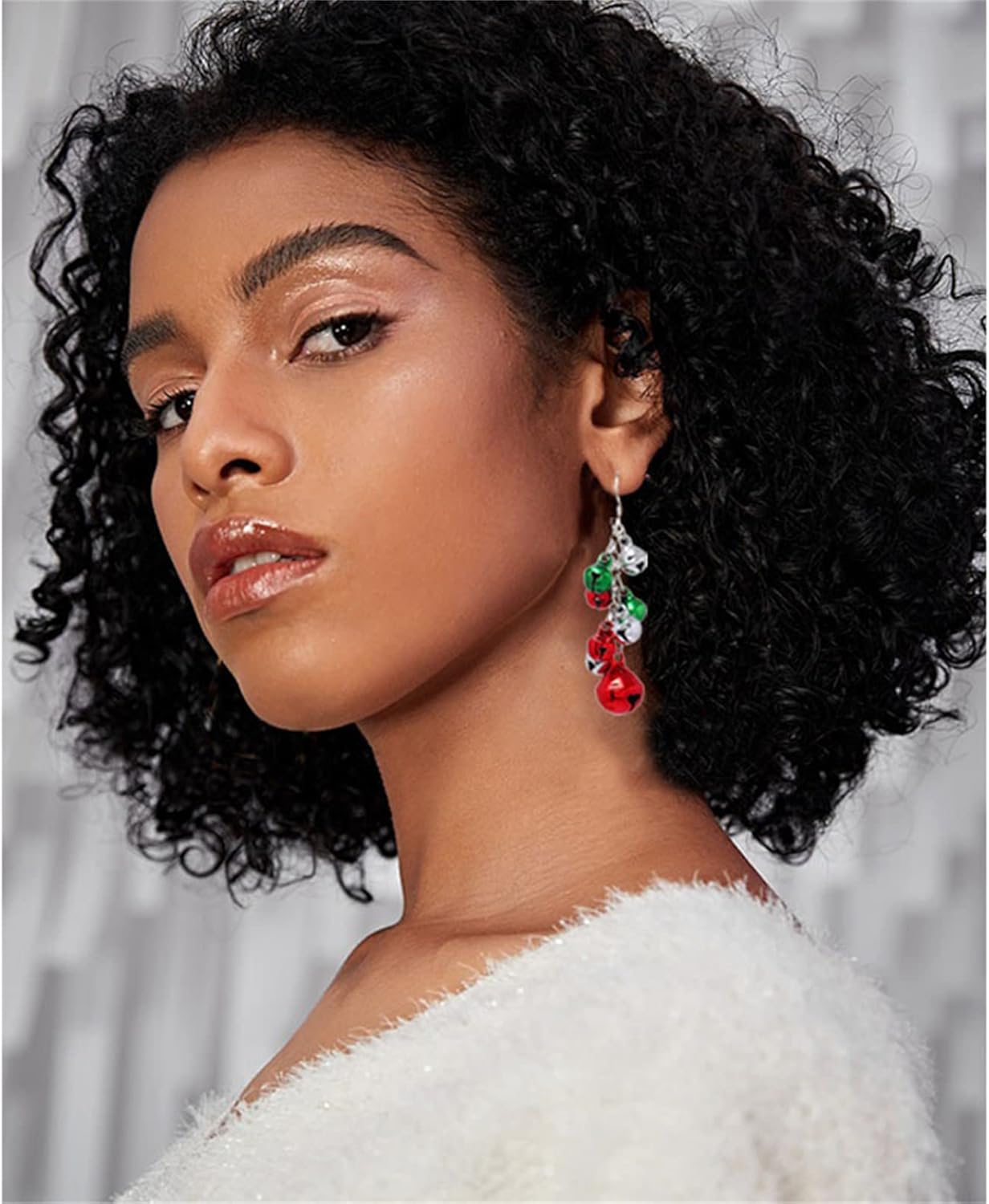 Red Green Christmas Dangle Earrings for Women Cute Long Chain Bow Knot Jingle Bell Christmas Tree Snowflake Dangle Earrings Christmas Holiday Jewelry Gift - QIAO Crystal我的商店QIAO Crystal