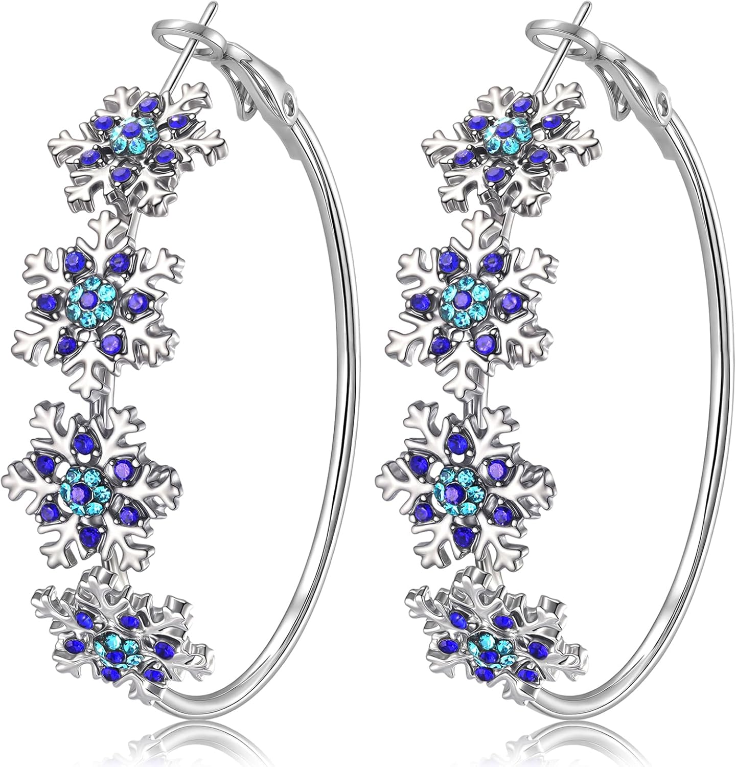 Red Green Xmas Bow Hoop Earrings - Christmas Jewelry for Women, Holiday Gifts - QIAO Crystal我的商店QIAO Crystal