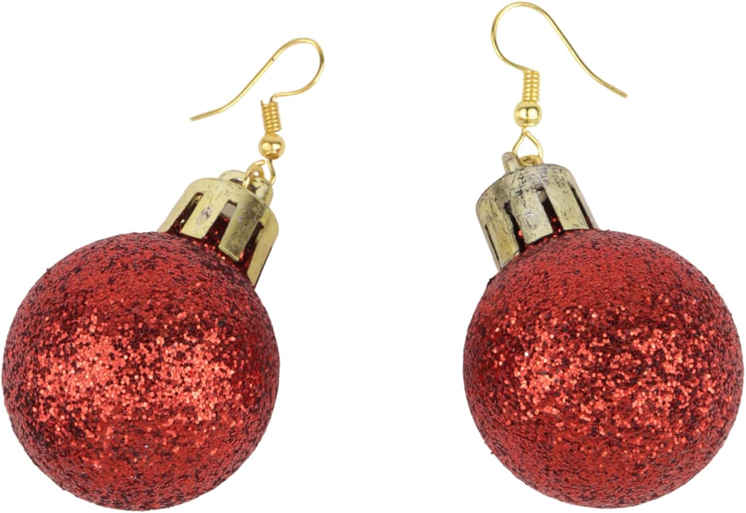 Red Sparkly Ornaments Dangle Earrings, Christmas Party Accessories, Holiday Jewelry, 2.25 Inches - QIAO Crystal我的商店QIAO Crystal