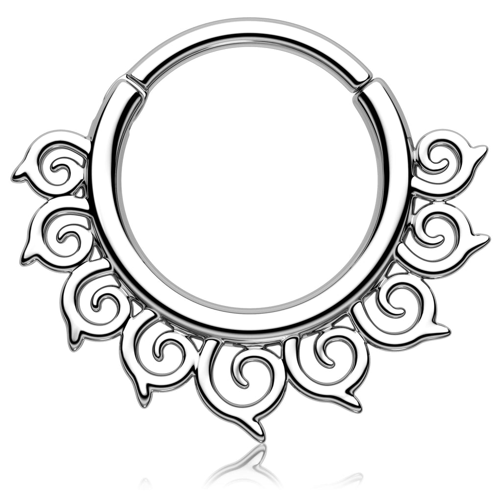 Septum Ring 16G Stainless Steel 316L Jewelry for Septum, Daith, and Cartilage Piercing - QIAO Crystal我的商店QIAO Crystal