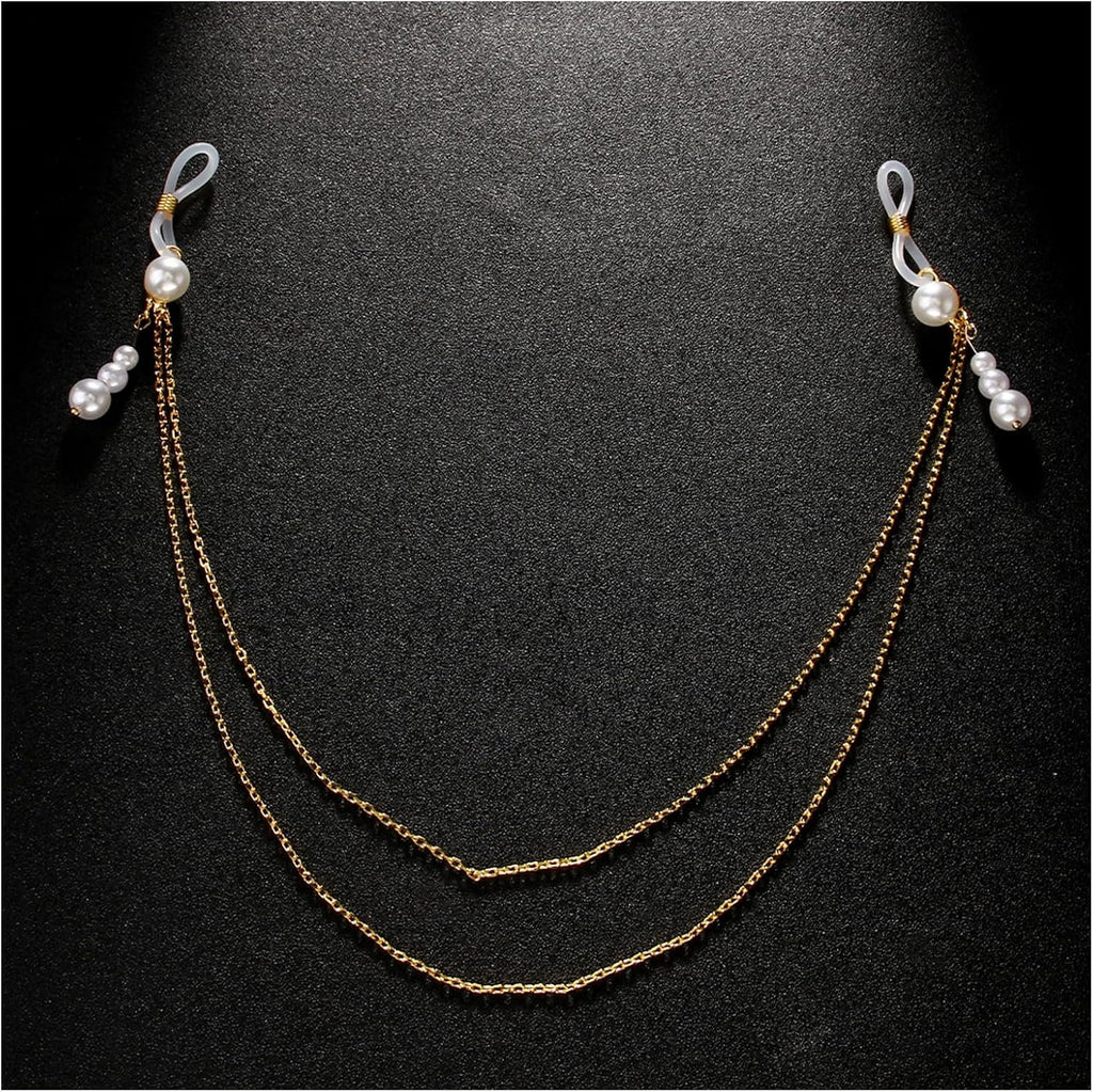 Sexy Pearl Tassel Non Piercing Nipple Chain Jewelry for Women Layered Pearl Chest Chain Body Jewelry Festival Rave Nipple Accessories Jewelry - QIAO CrystalQIAO CrystalQIAO Crystal