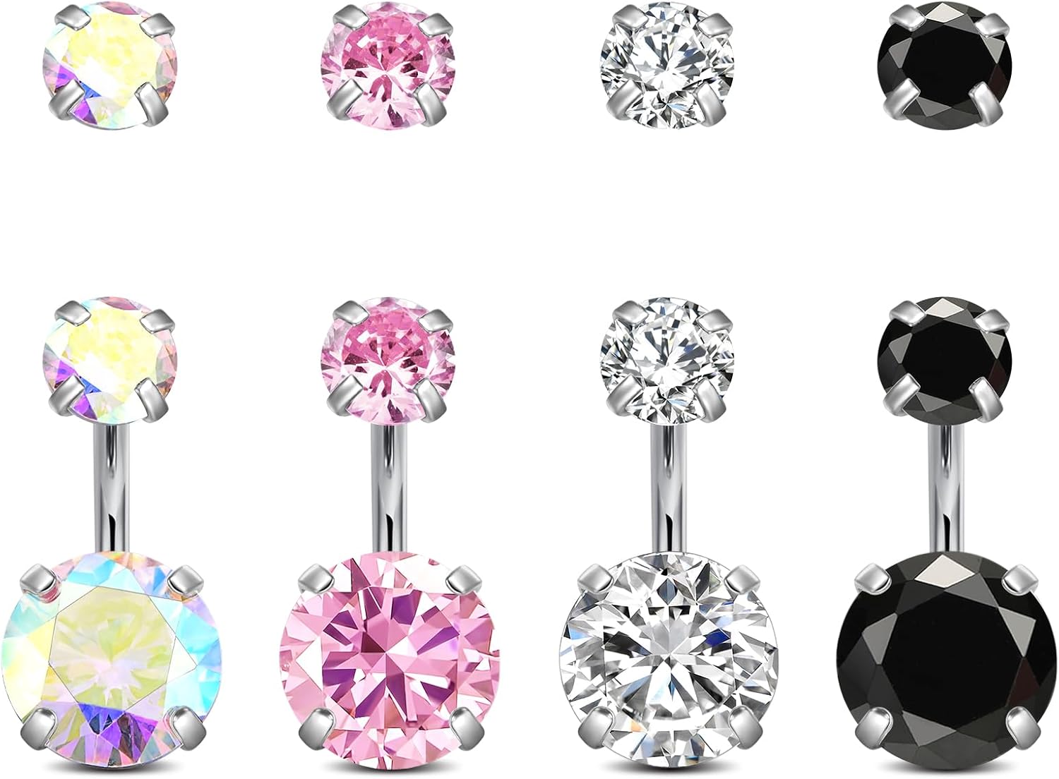 Short Belly Button Ring Short Bar Belly Button Rings Surgical Stainless Steel Belly Ring 6mm Belly Button Rings Short Bar 1/4" - 我的商店我的商店我的商店