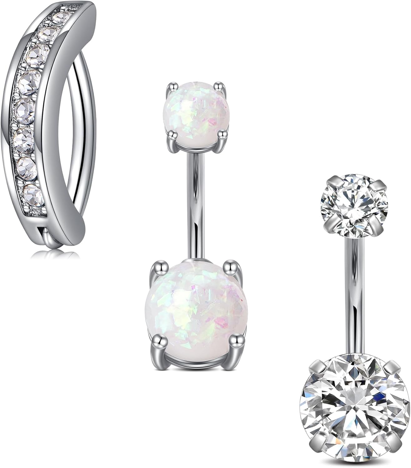 Short Belly Button Ring Short Bar Belly Button Rings Surgical Stainless Steel Belly Ring 6mm Belly Button Rings Short Bar 1/4" - 我的商店我的商店我的商店